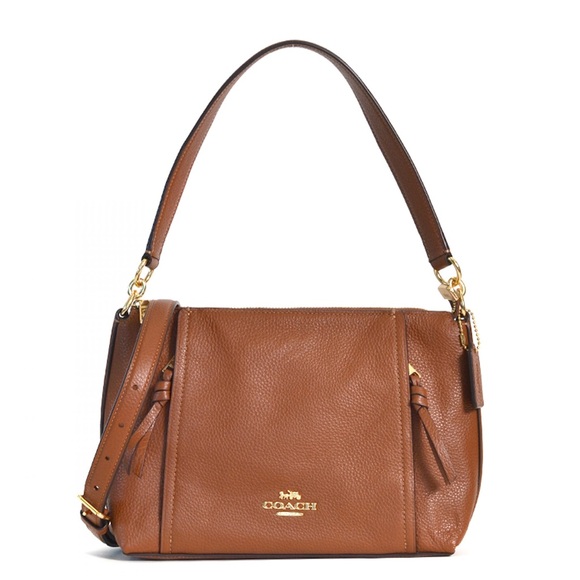Coach Handbags - Like New Coach Genuine Leather medium size convertible bag shoulder brown cognac